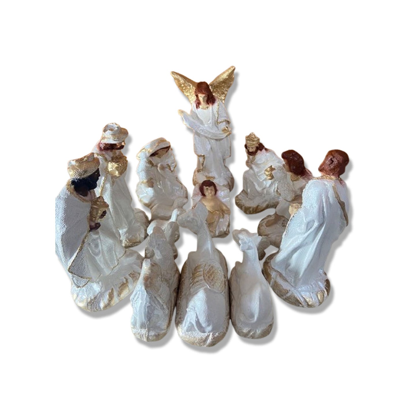 PRESÉPIO DE GESSO BRANCO  15 PEÇAS 15CM (1 UNIDADE)