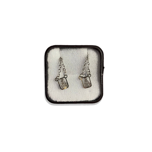 ESCAPULÁRIO DE INOX LASER VAZADO MINI SAGRADO CORAÇÃO DE JESUS E NOSSA SENHORA APARECIDA (6 UNIDADES)