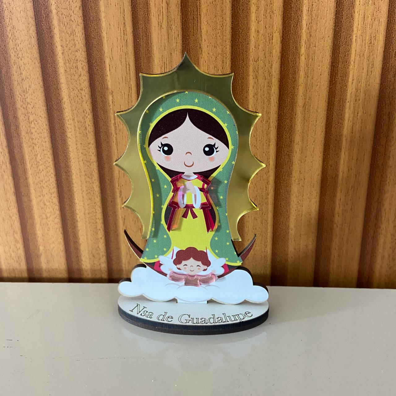 IMAGEM MDF INFANTIL NOSSA SENHORA DE GUADALUPE COM ACRÍLICO 12CM (1 UNIDADE)