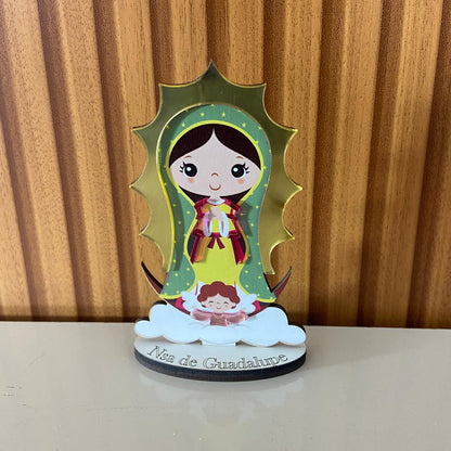 IMAGEM MDF INFANTIL NOSSA SENHORA DE GUADALUPE COM ACRÍLICO 12CM (1 UNIDADE)