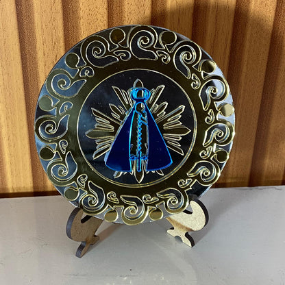 ENFEITE DE MESA MDF COM ACRILICO NOSSA SENHORA APARECIDA (1 UNIDADE)