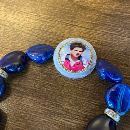 PULSEIRA PEDRARIAS COM MEDALHA RESINADA SÃO CARLO ACUTIS (03 UNIDADES)