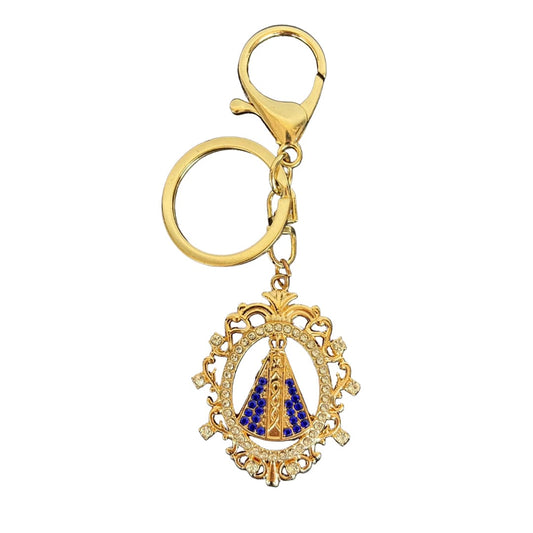 CHAVEIRO LUXO NOSSA SENHORA APARECIDA COM STRASS (6 UNIDADES)