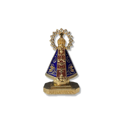 IMAGEM NOSSA SENHORA APARECIDA MARROM PARA CARRO COM STRASS (12 UNIDADES)