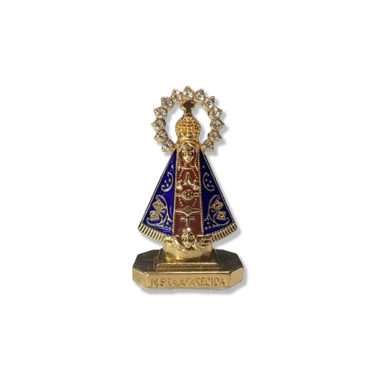 IMAGEM NOSSA SENHORA APARECIDA MARROM PARA CARRO COM STRASS (12 UNIDADES)
