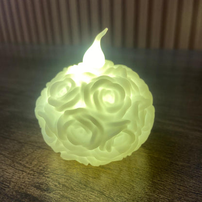 VELA ELETRÔNICA DECORADA  - ROSAS 6,3CM ( 1 UNIDADES)