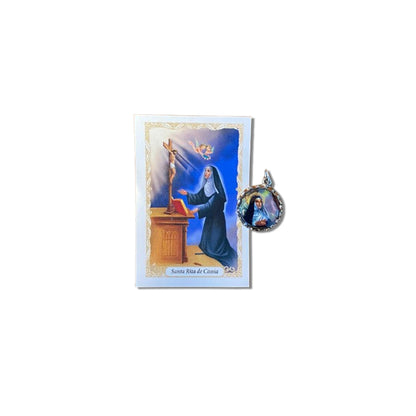 MEDALHA NÍQUEL RESINADA SANTA RITA (6 UNIDADE)