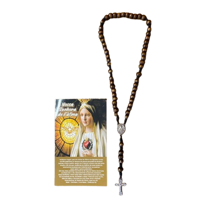 TERÇO DE MADEIRA NOSSA SENHORA DE FÁTIMA 8MM (1 UNIDADE)