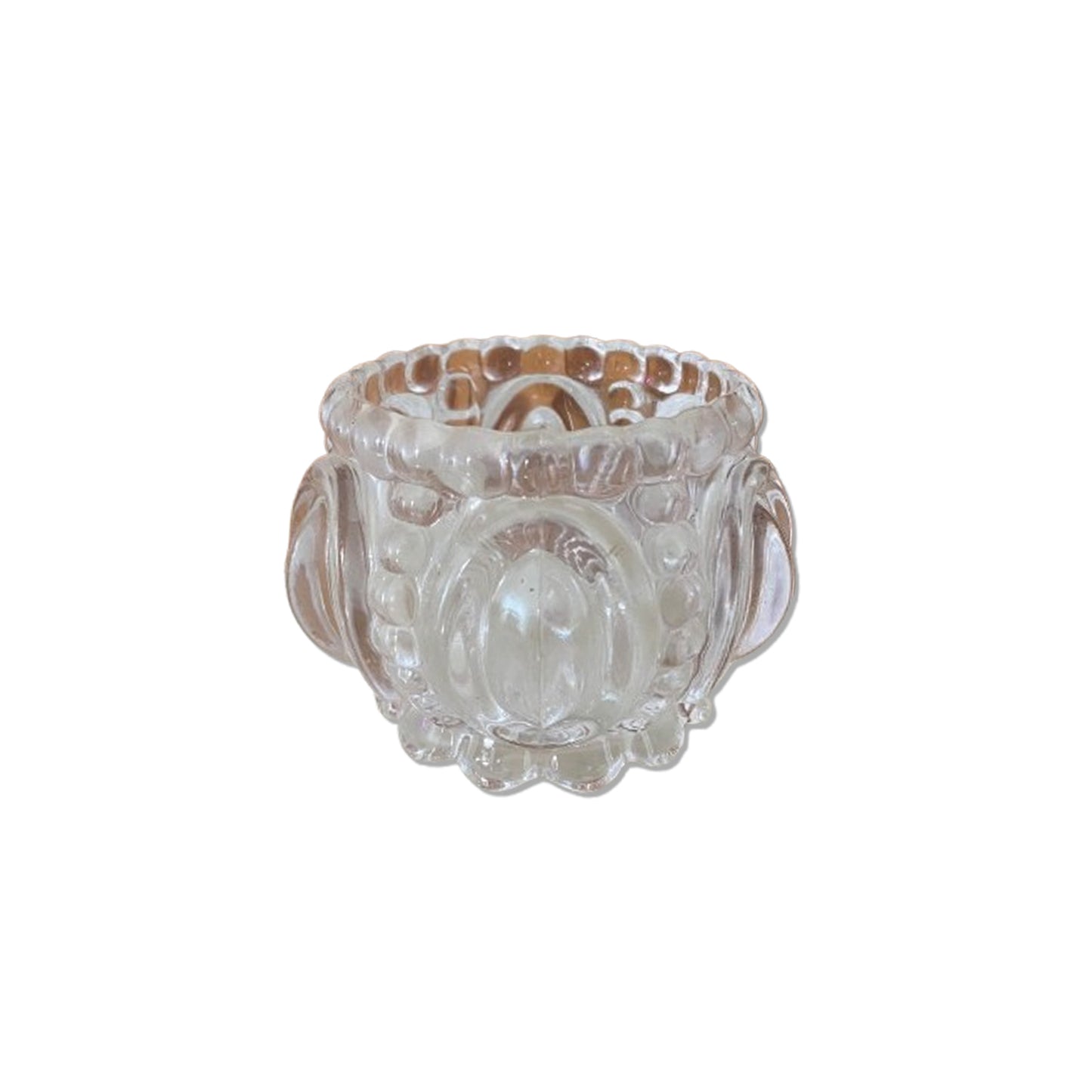 CASTIÇAL DE VIDRO DETALHADO 6,5CM (1 UNIDADE)