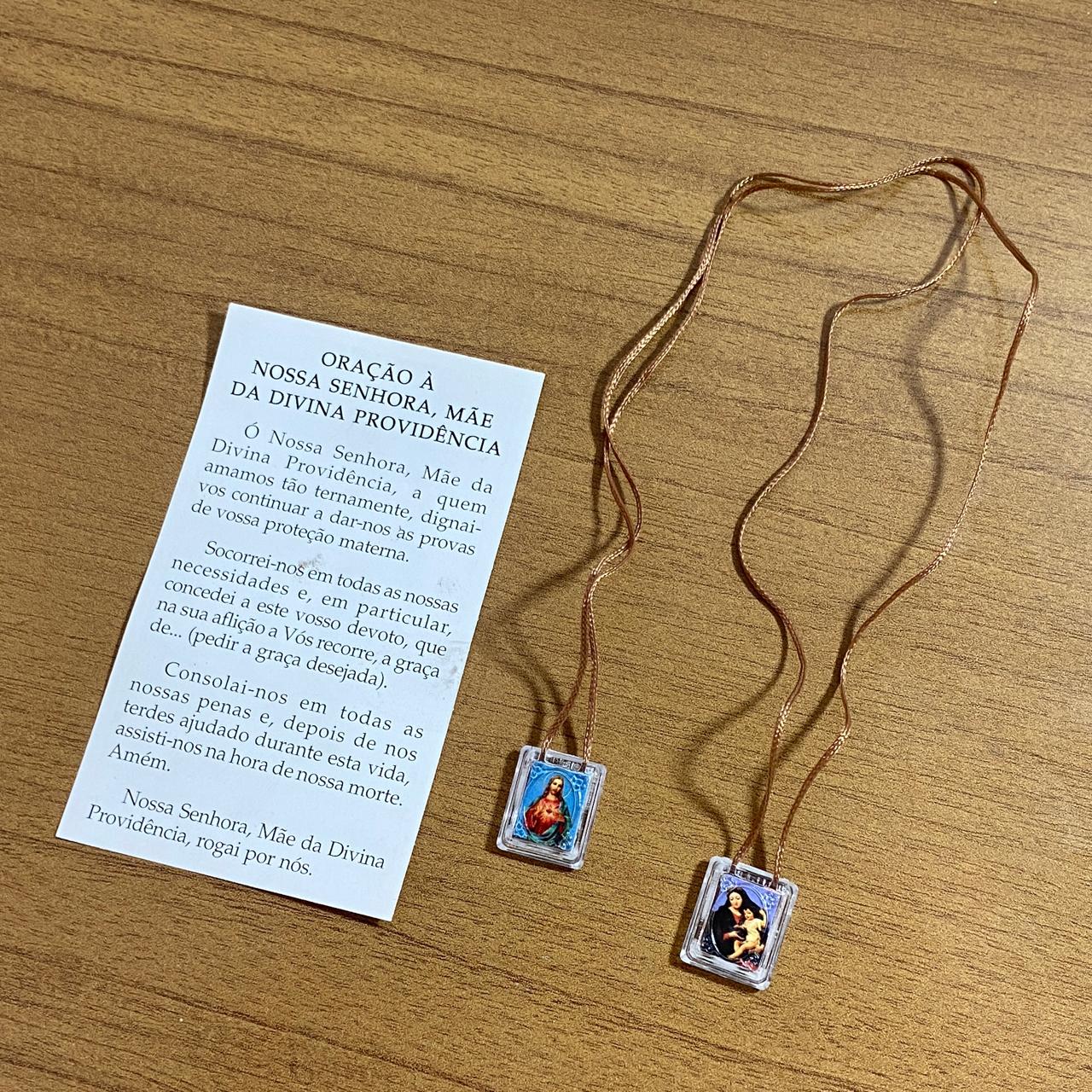 ESCAPULÁRIO CORDINHA SAGRADO CORAÇÃO DE JESUS E DIVINA PROVIDÊNCIA  (12 UNIDADES)
