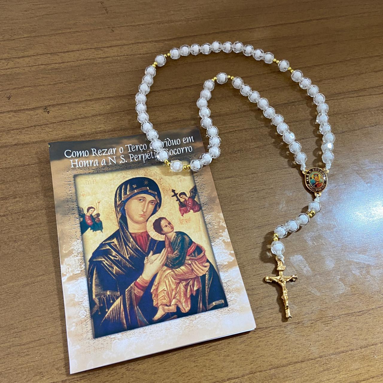 TERÇO ACRÍLICO NOSSA SENHORA DO PERPÉTUO SOCORRO 8MM (1 UNIDADES)