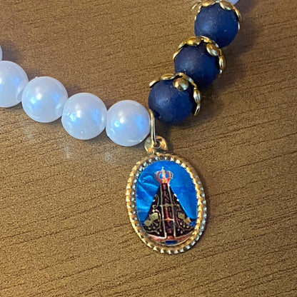 PULSEIRA PÉROLA NOSSA SENHORA APARECIDA MOD2 (01 UNIDADE)
