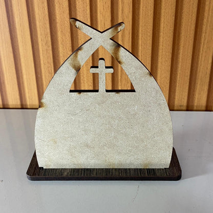 CAPELA MDF TABACO RESINADA SÃO MIGUEL ARCANJO 15CM (1 UNIDADE)