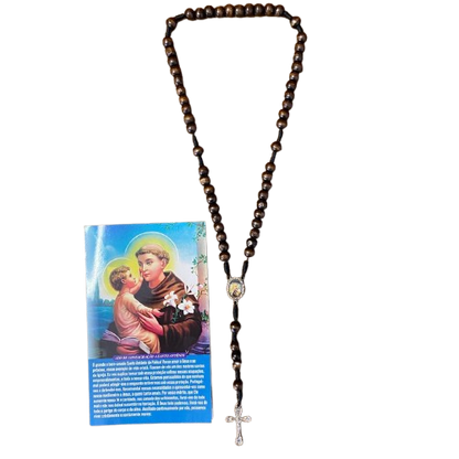 TERÇO DE MADEIRA SANTO ANTÔNIO 8MM (1 UNIDADE)
