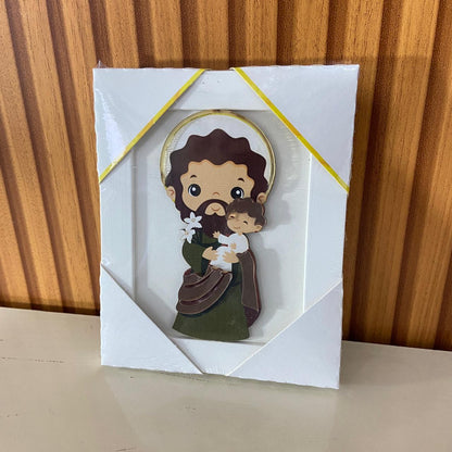 QUADRO MDF SÃO JOSÉ INFANTIL COM ACRÍLICO 16,2CMX 13CM (1 UNIDADE)