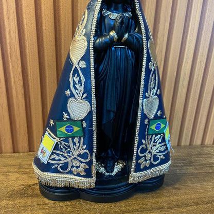 IMAGEM DE GESSO NOSSA SENHORA APARECIDA PINTADA 30CM  (1 UNIDADE)