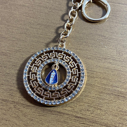 CHAVEIRO LUXO NOSSA SENHORA APARECIDA COM STRASS MOD6 (6 UNIDADES)