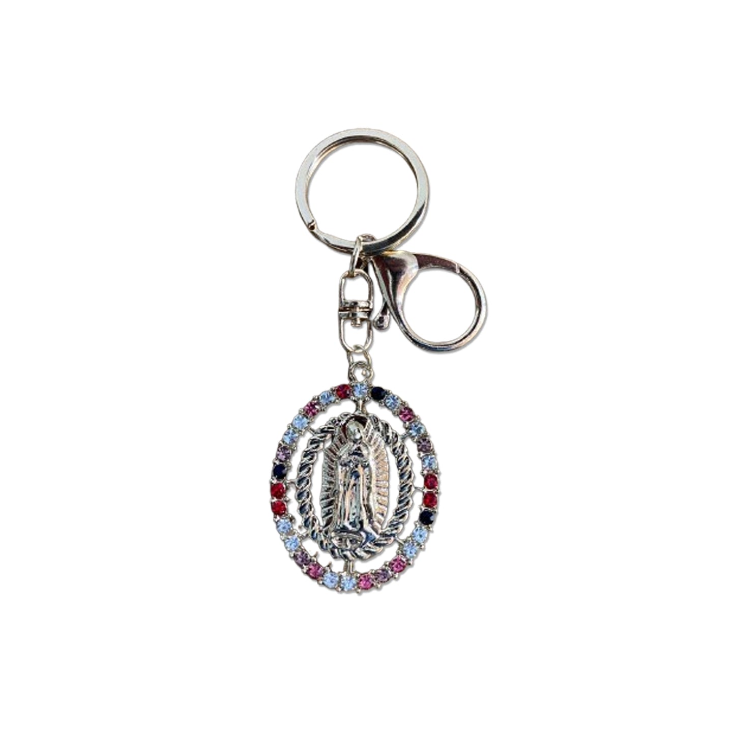 CHAVEIRO LUXO NOSSA SENHORA DE GUADALUPE COM STRASS COLORIDO  (6 UNIDADES)