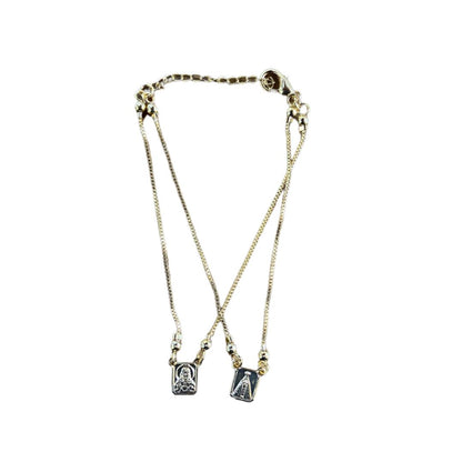 PULSEIRA ESCAPULARIO DOURADO SAGRADO CORAÇÃO DE JESUS E NOSSA SENHORA APARECIDA (3 UNIDADES)