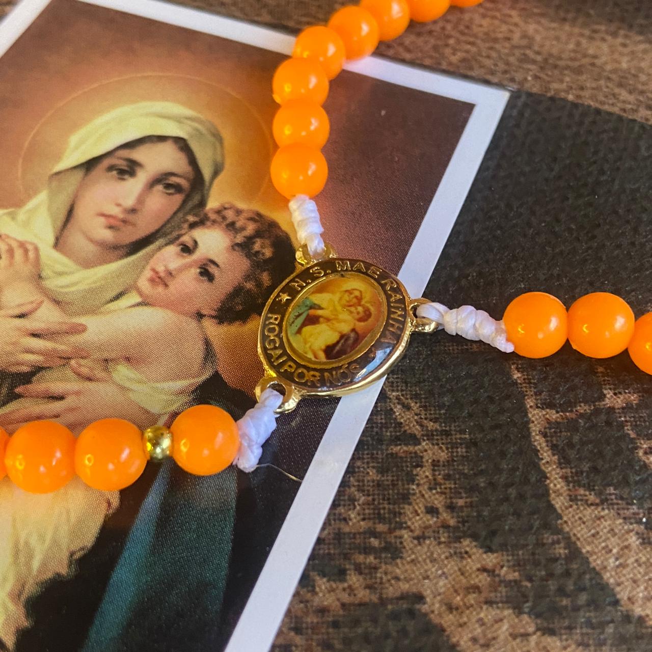 TERÇO PÉROLA LARANJA MÃE RAINHA 6MM (1 UNIDADE)