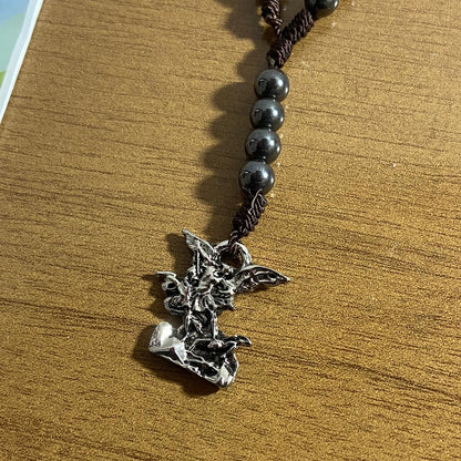 ROSÁRIO DE HEMATITA SÃO MIGUEL ARCANJO 06MM (1 UNIDADE)