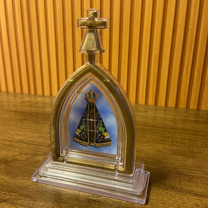 CAPELA ACRÍLICA G NOSSA SENHORA APARECIDA TRANSPARENTE 18X12 CM (1 UNIDADE)