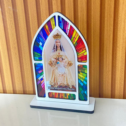 CAPELA MDF VITRAL NOSSA SENHORA DAS MERCÊS 18CM (1 UNIDADE)