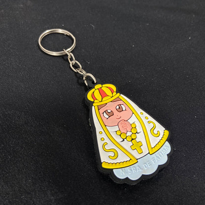 CHAVEIRO EMBORRACHADO NOSSA SENHORA DE FÁTIMA MOD1 (12 UNIDADES)