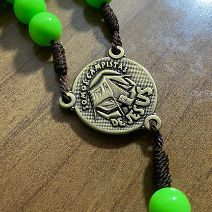 TERÇO PÉROLA VERDE CAMPISTA MEDALHA SÃO BENTO 10MM (1 UNIDADE)