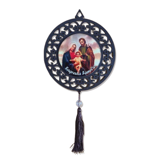 MANDALA MDF TABACO SAGRADA FAMÍLIA 26CM (1 UNIDADE)