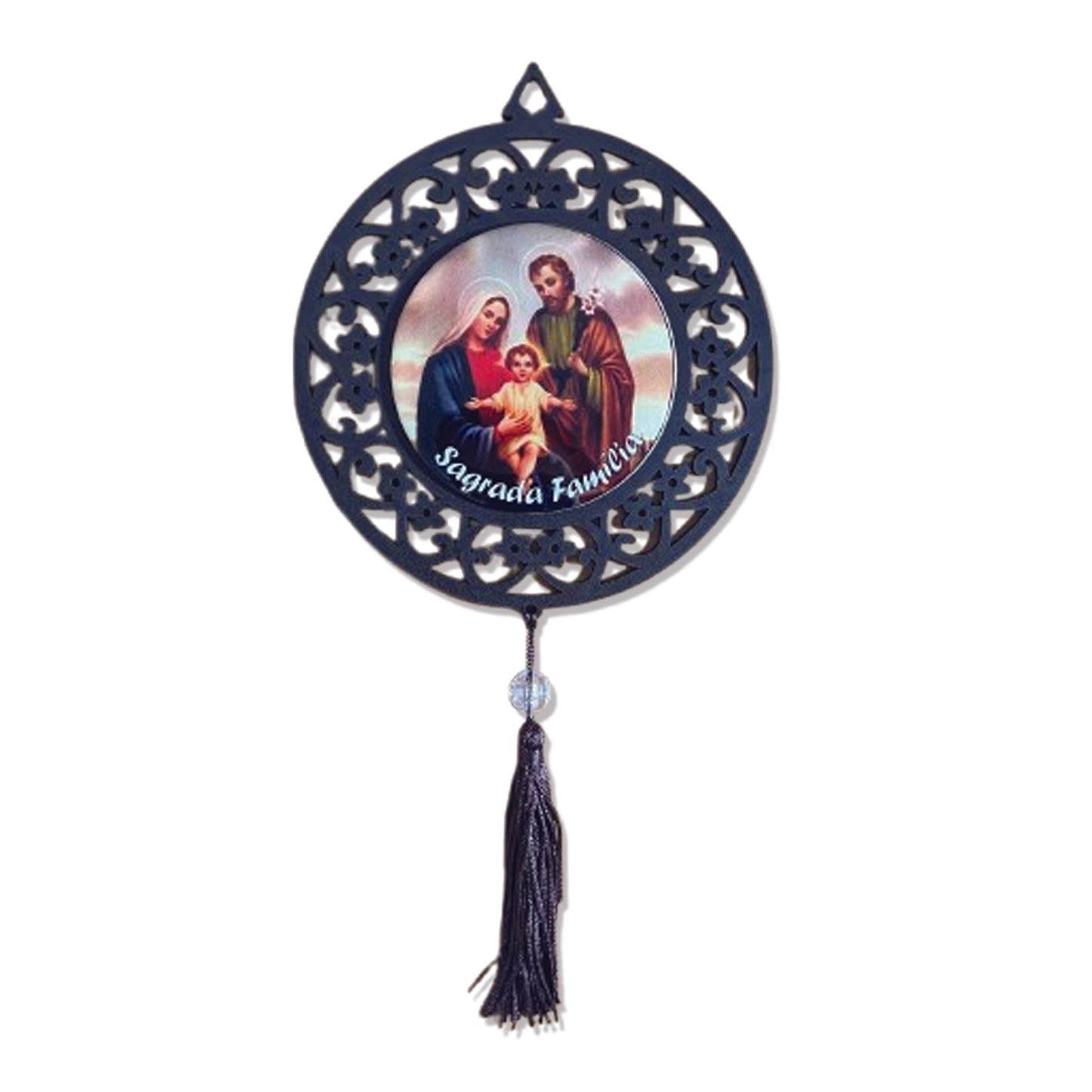 MANDALA MDF TABACO SAGRADA FAMÍLIA 26CM (1 UNIDADE)