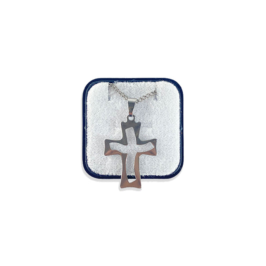CORRENTE AÇO INOX NA CAIXINHA CRUCIFIXO MOD15 (6 UNIDADES)