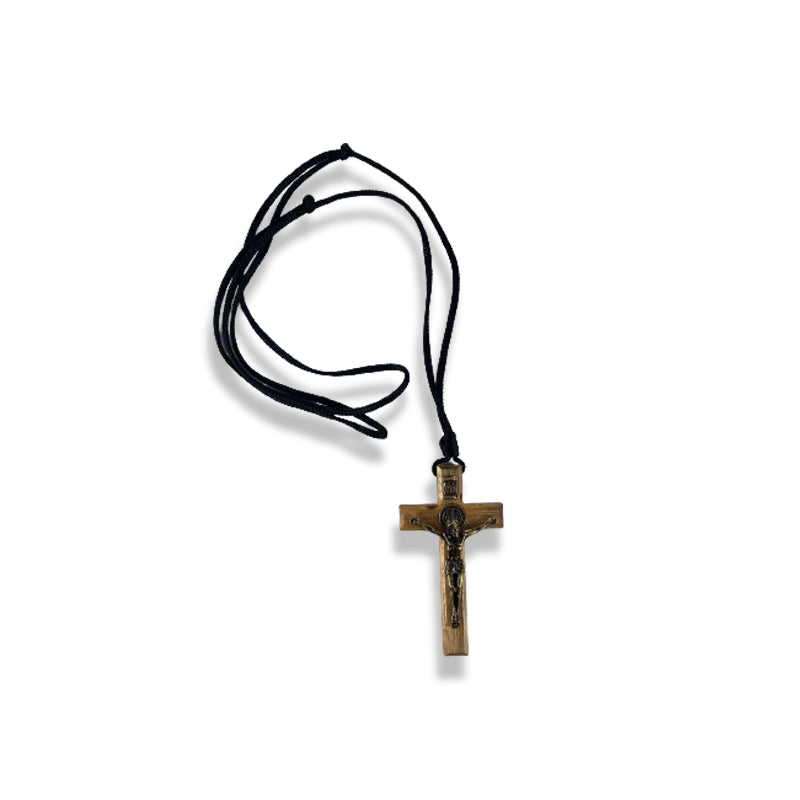 CORDÃO REGULÁVEL COM CRUCIFIXO DE MADEIRA (1 UNIDADE)