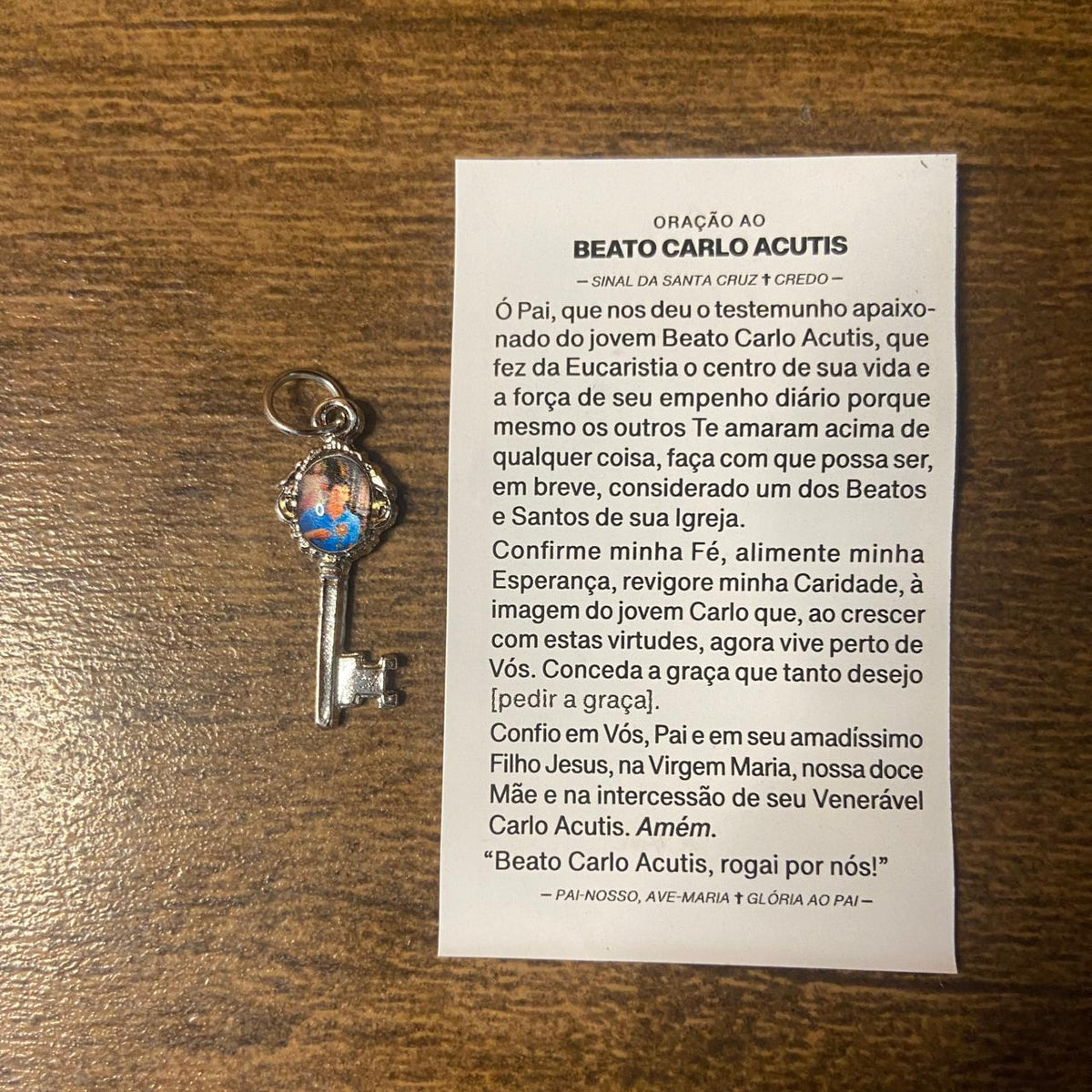 CHAVE MEDALHA PÍCOLA SÃO CARLO ACUTIS (12 UNIDADES)