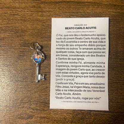 CHAVE MEDALHA PÍCOLA SÃO CARLO ACUTIS (12 UNIDADES)
