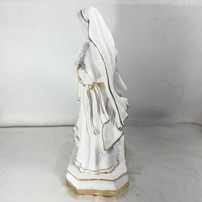 IMAGEM DE GESSO SAGRADA FAMÍLIA BRANCA E DOURADA 32,5CM (1 UNIDADE)