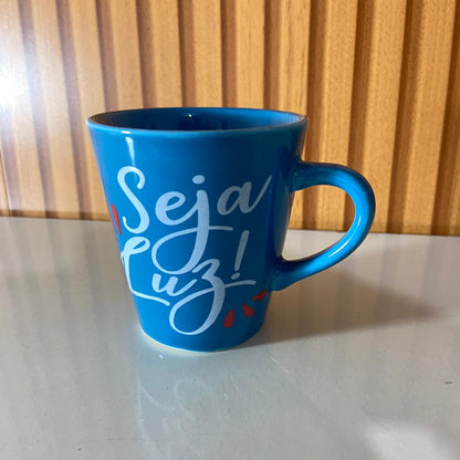 XÍCARA AZUL MOD2 SEJA LUZ 120ML (1 UNIDADE)