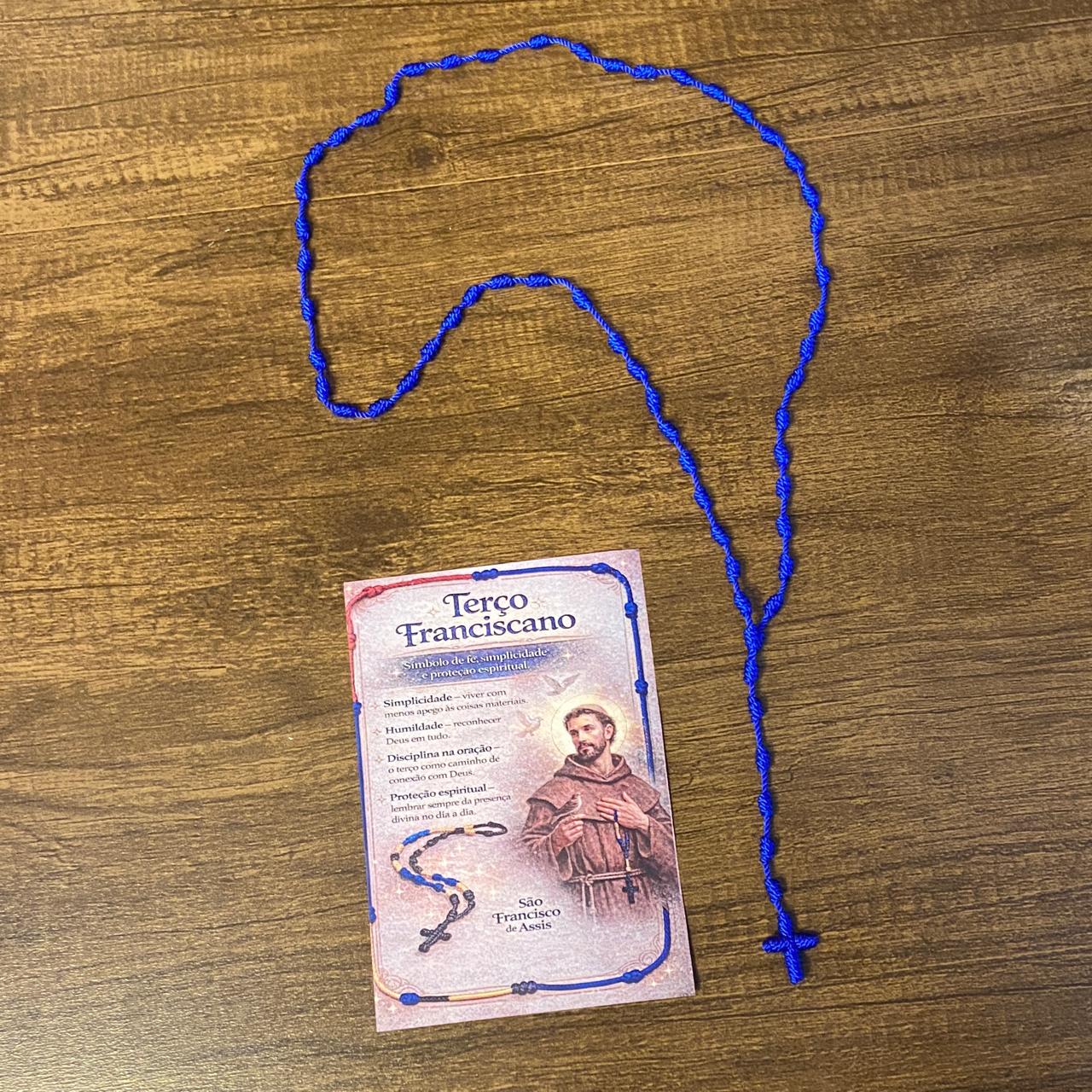 TERÇO FRANCISCANO AZUL  (1 UNIDADES)