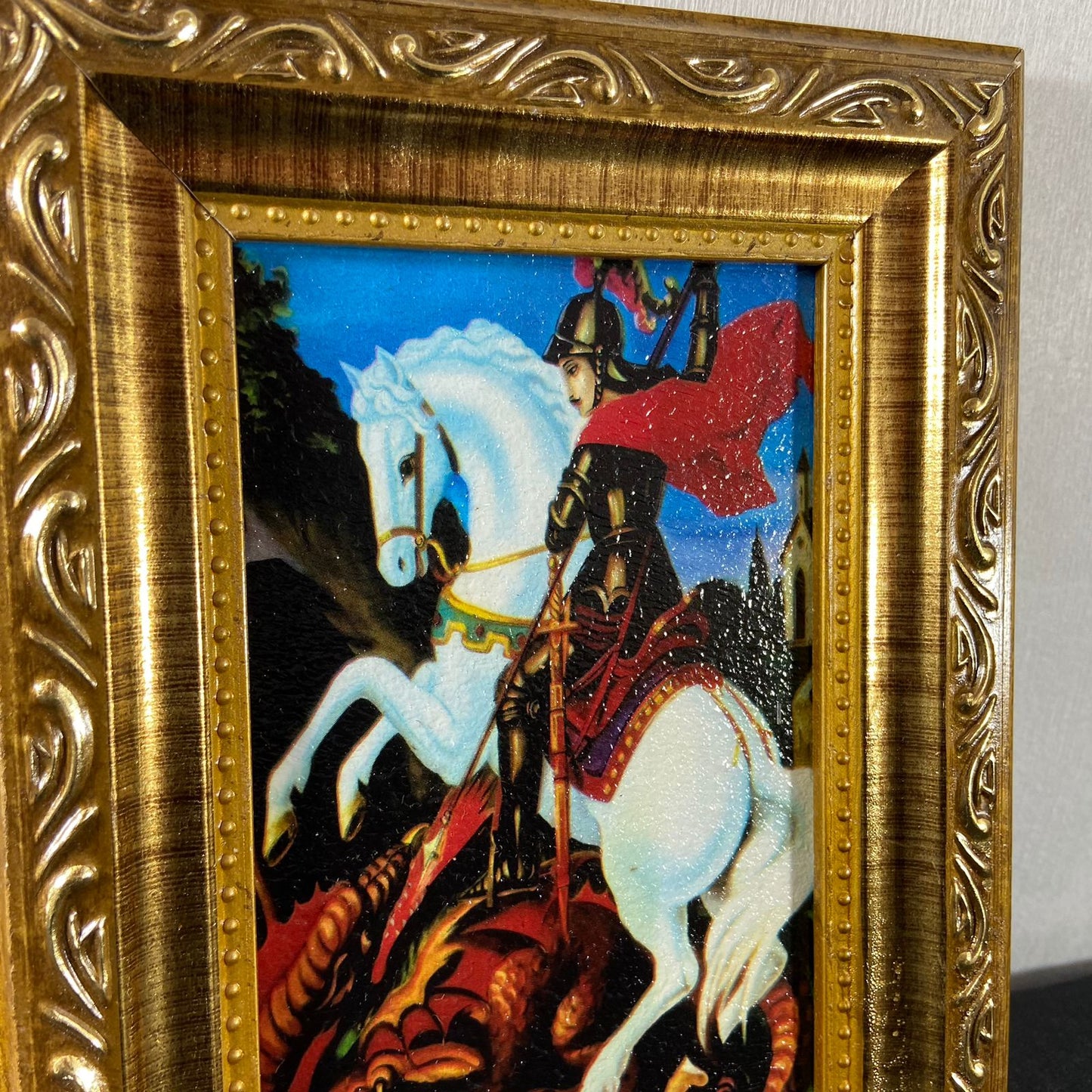 QUADRO COM MOLDURA RESINADO SÃO JORGE 20,5X15,5 (1 UNIDADE)