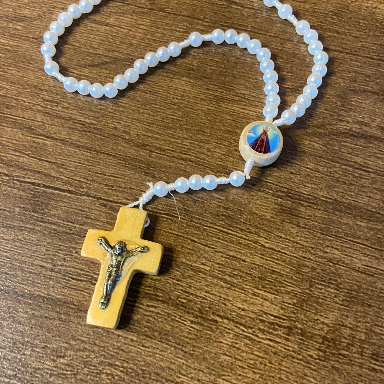 TERÇO PÉROLA MIRIM NOSSA SENHORA APARECIDA 06MM (12 UNIDADES)