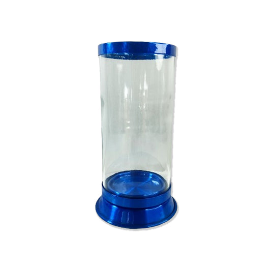 PORTA VELA DE VIDRO G AZUL 18CM (1 UNIDADE)