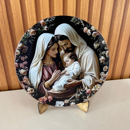 ADORNO DE MESA ACRÍLICO RESINADO SAGRADA FAMÍLIA MOD2 15CM (1 UNIDADE)