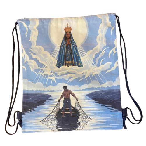 MOCHILA SACO NOSSA SENHORA APARECIDA 39,5x35,5CM  - MOD2 (1 UNIDADE)