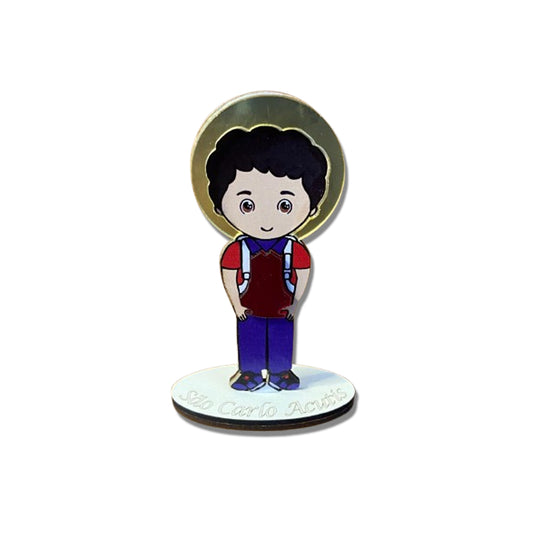 IMAGEM MDF INFANTIL SÃO CARLO ACUTIS COM ACRÍLICO 12CM (1 UNIDADE)