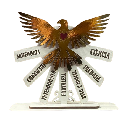 ENFEITE DE MESA MDF DIVINO ESPÍRITO SANTO 7 DONS 15CM  (1 UNIDADE)
