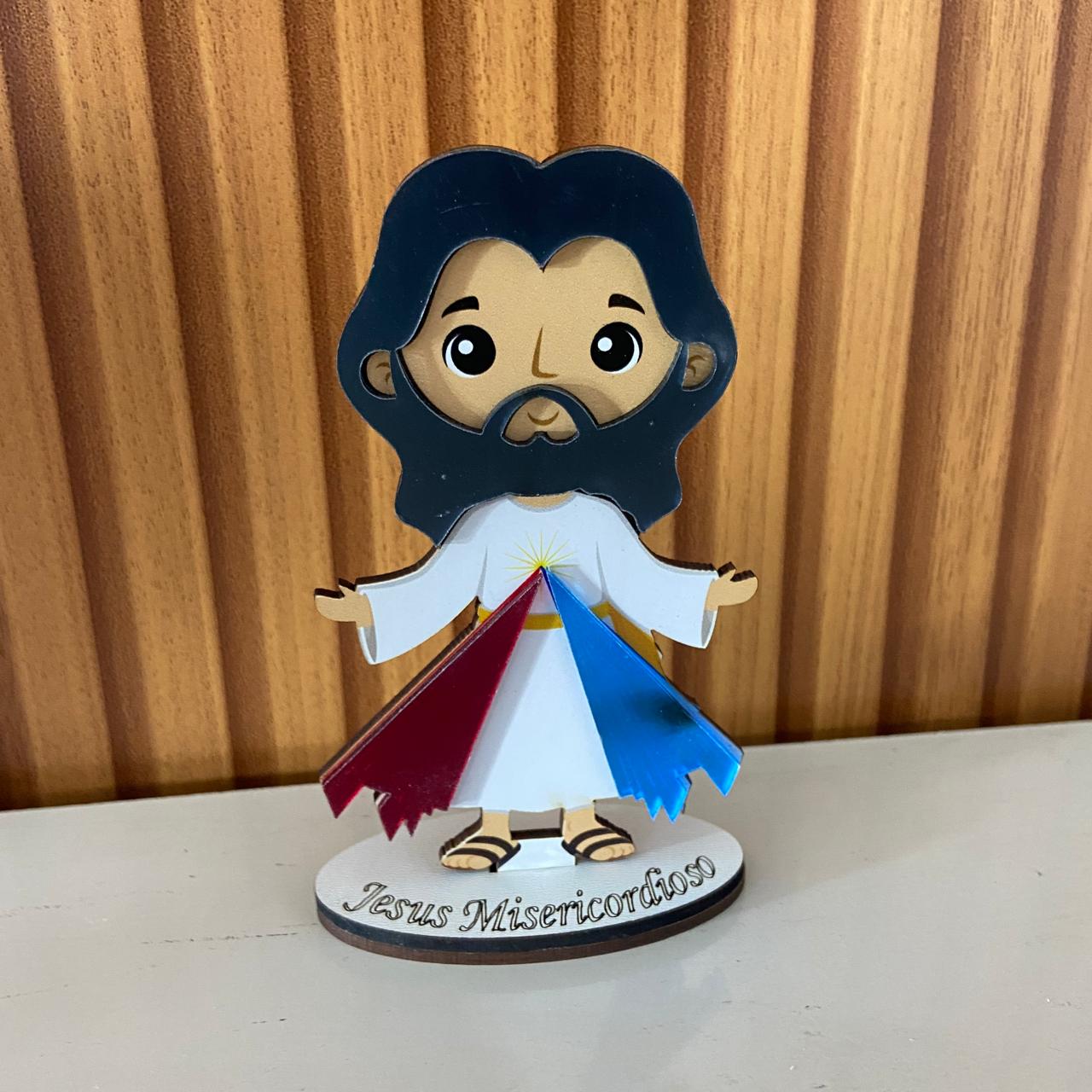 IMAGEM MDF INFANTIL COM ACRÍLICO JESUS MISERICORDIOSO 12CM (1 UNIDADE)