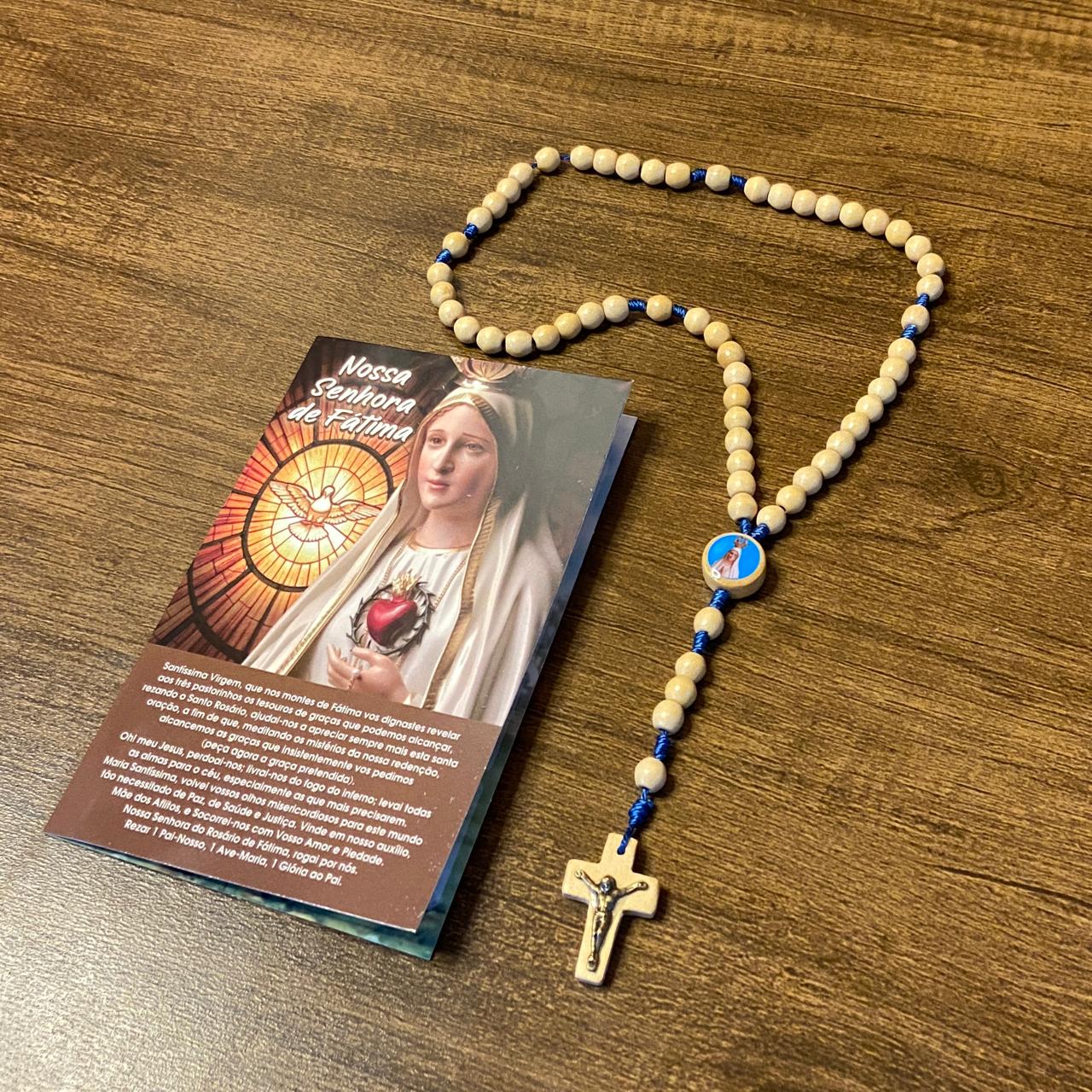 TERÇO DE MADEIRA NOSSA SENHORA DE FÁTIMA 6MM (3 UNIDADES)