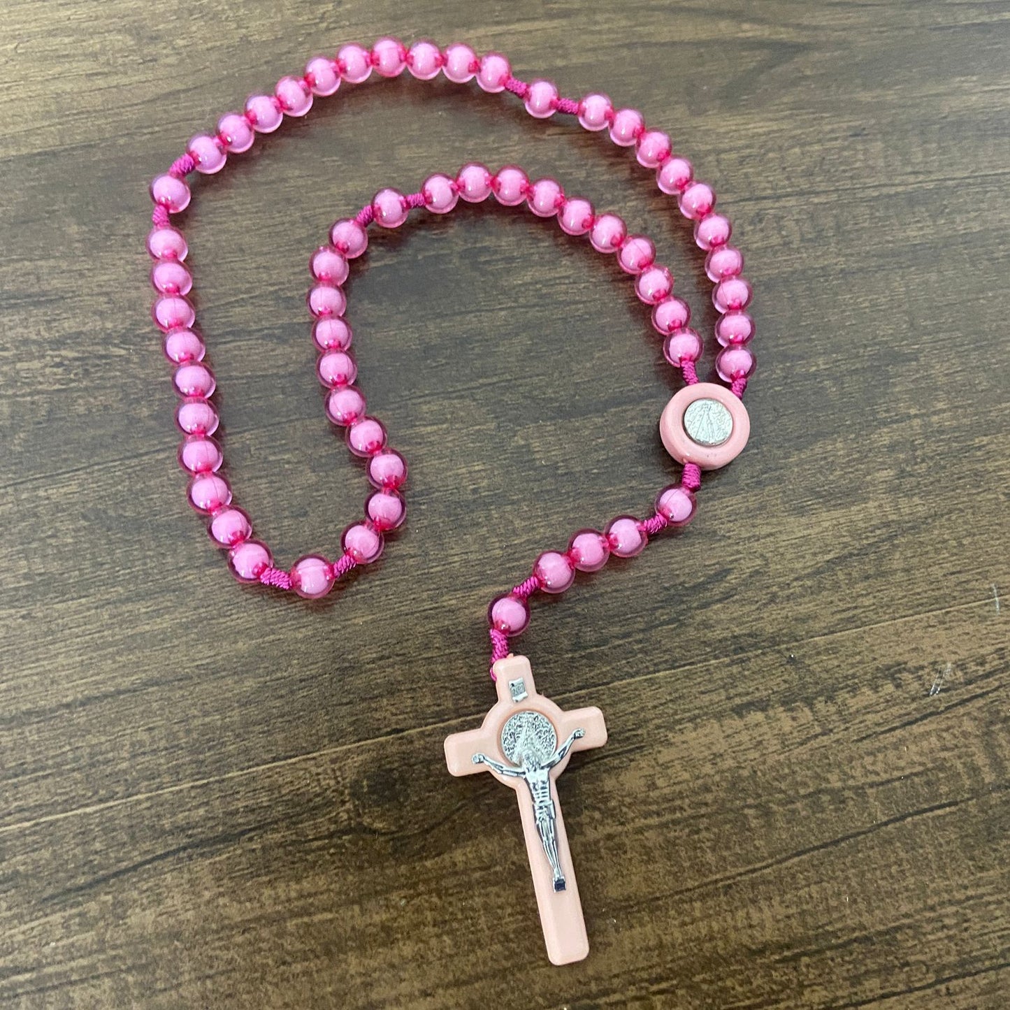 TERÇO NOSSA SENHORA APARECIDA  ROSA 10MM (6 UNIDADES)