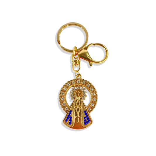 CHAVEIRO LUXO NOSSA SENHORA APARECIDA COM STRASS MOD2 (6 UNIDADES)