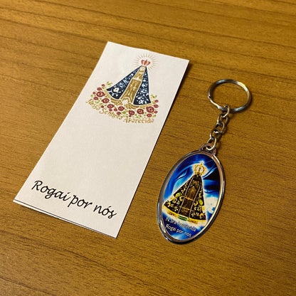 CHAVEIRO METAL OVAL RESINADO NOSSA SENHORA APARECIDA (6 UNIDADES)